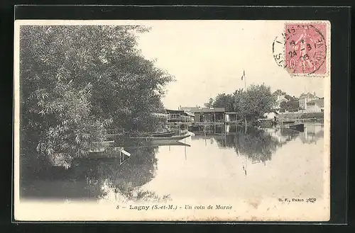 AK Lagny, Un coin de Marne