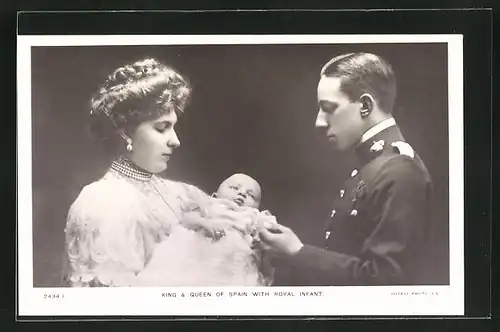 AK King & Queen of Spain with Royal Infant