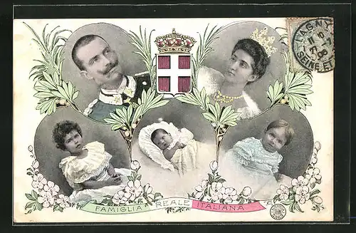 AK Famiglia Reale Italiana, Portraits der ital. Königsfamilie