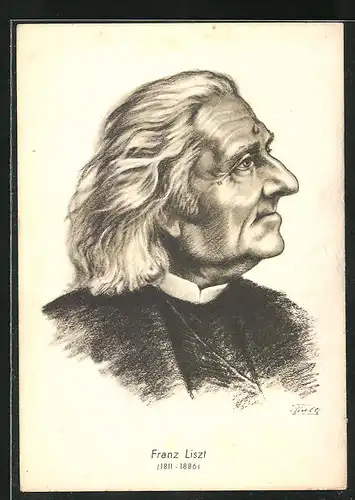 Künstler-AK Franz Liszt, Portrait des Komponisten