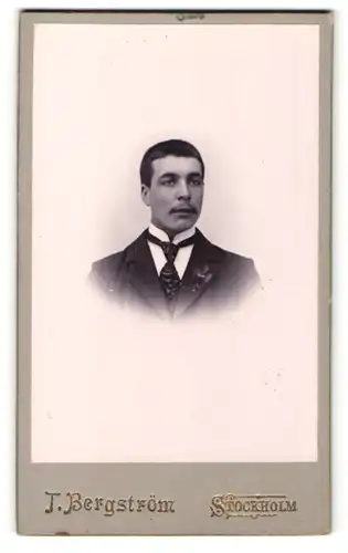 Fotografie T. Bergström, Stockholm, Portrait eines elegant gekleideten Herrn