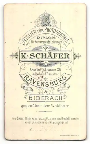 Fotografie K. Schäfer, Ravensburg, Portrait Bursche im Jacket