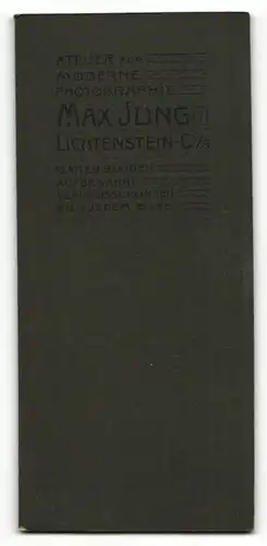 Fotografie Max Jung, Lichtenstein-C. i / S., Portrait bürgerlicher Herr mit Fliege im Anzug
