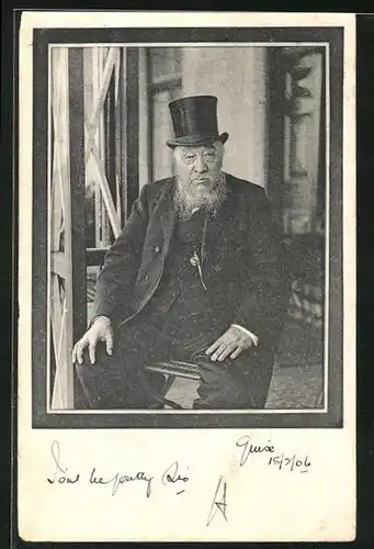 AK Burenpräsident Kruger, Portrait mit Trauerrand