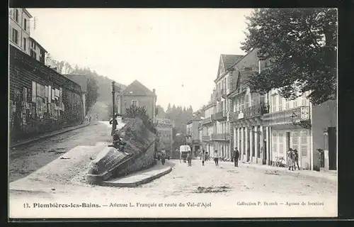 AK Plombières-les-Bains, Avenue L. Francais et route du Val-d`Ajol