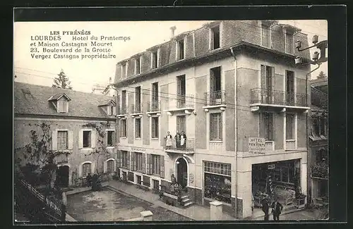 AK Lourdes, Hotel du Printemps et Maison Castagna Mouret