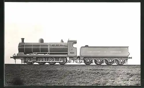 Foto-AK englische Eisenbahn, Lancashire & Yorkshire, 114, Dampflokomotive mit Tender