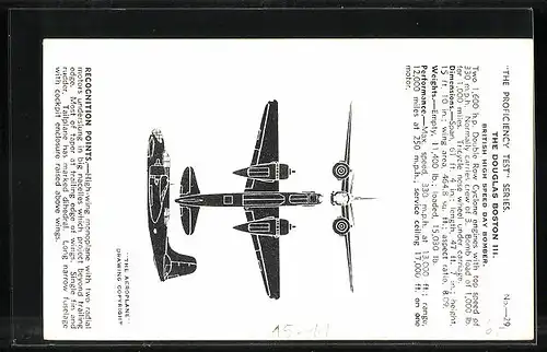 AK Flugzeug The Douglas Boston III., British High Speed Day Bomber in use