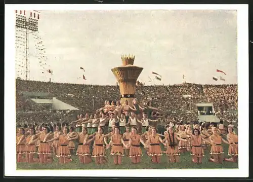 AK Moskau, Turnfest 1954, Vorführung im Stadion