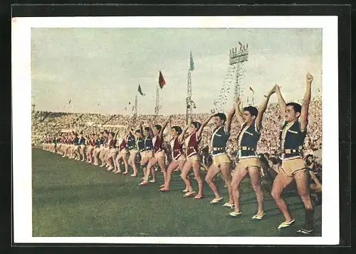 AK Moskau, Turnfest 1954, Vorführung im Stadion