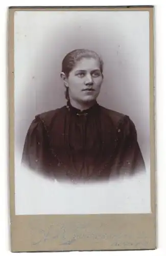 Fotografie A. Hahm, Ronneburg S.A., Portrait junge Frau in edler Bluse