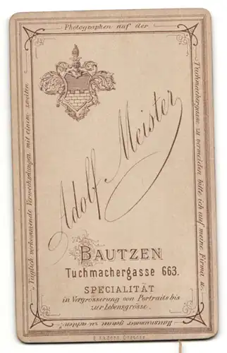 Fotografie Adolf Meister, Bautzen, Gestandener Bürgerlicher im Anzug