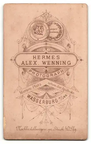 Fotografie Hermes Alex. Wenning, Wasserburg a/Inn, Portrait Mann im Anzug mit Querbinder