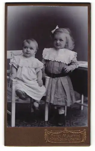 Fotografie Otto Martin, Dresden-Löbtau, Portrait zwei Kleinkinder