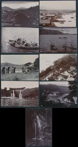 7 Fotografien Fotograf unbekannt, Ansicht Japan, Ortsansichten, Honkushima, Nagasaki, Tsuruga, 2 Fotos Port Hamilton