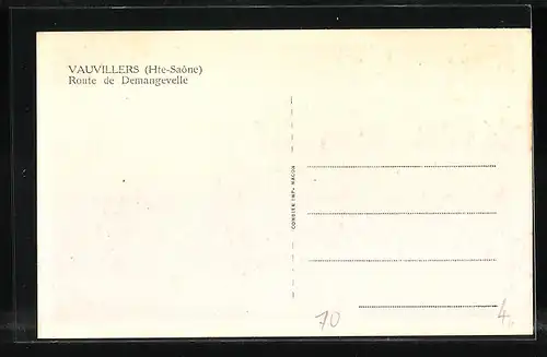 AK Vauvillers, Route de Demangevelle