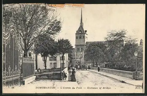 AK Romorantin, L`Entree du Pont et vue du Eglise