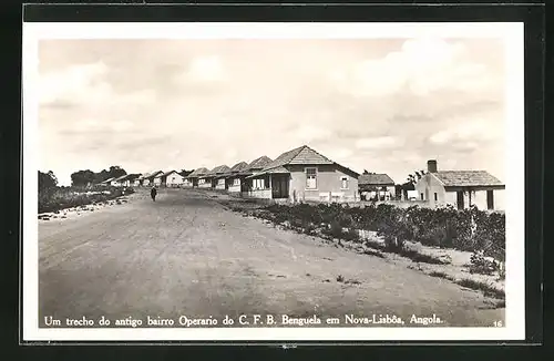 AK Nova-Lisbôa, Um trecho do antigo nairro Operario do C.F.B. Benguela, Strassenpartie