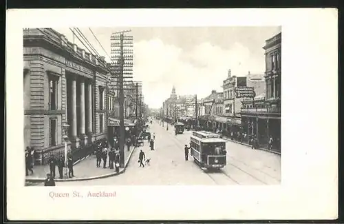 AK Auckland, Queen Street, Strassenbahn
