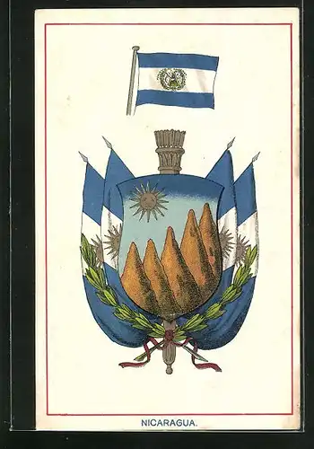 AK Nicaragua, Landesfahne und Wappen