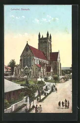 AK Bermuda, Cathedral, Blick auf das Eingangsportal