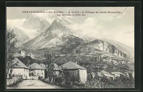 AK Chateauroux-les-Alpes, A droite, le Village de Saint-Marcellin