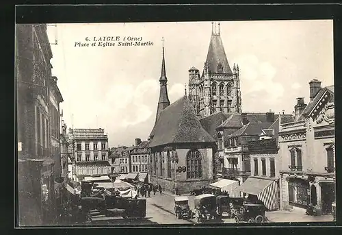 AK Laigle, Place et Eglise Saint-Martin