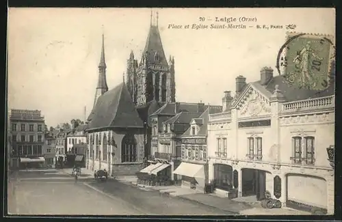 AK Laigle, Place et Eglise Saint-Martin