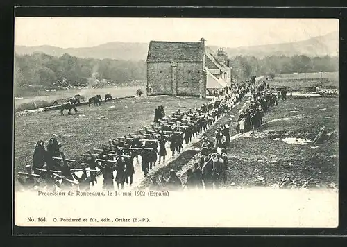AK Roncevaux, Procession de Roncevaux 14 Mai 1902
