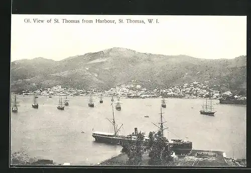 AK St. Thomas, Totale mit Hafen