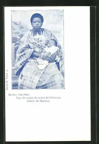 AK Principe / Guinea Espanola, Tipo de mujer de la isla del Principe, Mutter mit Kind