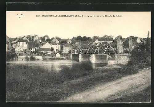 AK Bruère-Allichamps, Vue prise des Bords du Cher