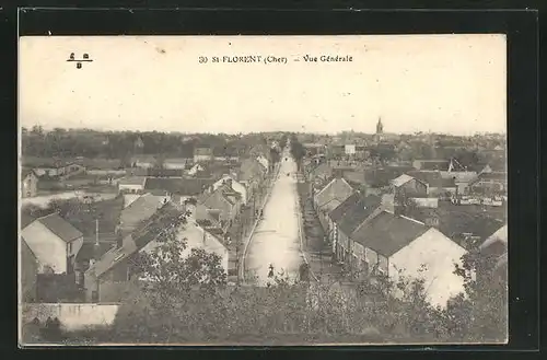 AK St-Florent, Vue Generale, Blick auf Strasse mit Häusern und Kirchturm