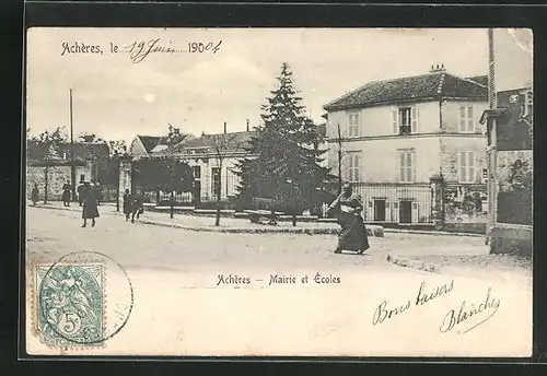AK Acheres, Mairie et Ecoles, Tannenbaum