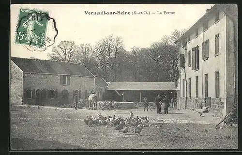 AK Verneuil-sur-Seine, La Ferme, auf dem Bauernhof