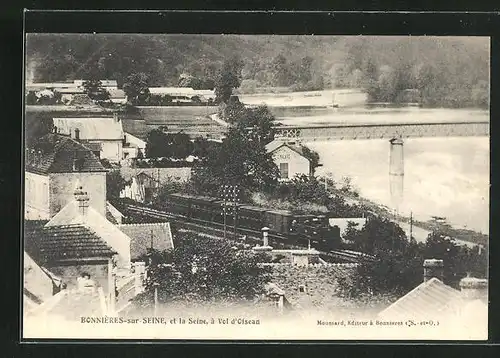 AK Bonnieres-sur-Seine, Panorama et la Seine, a Vol d`Oiseau