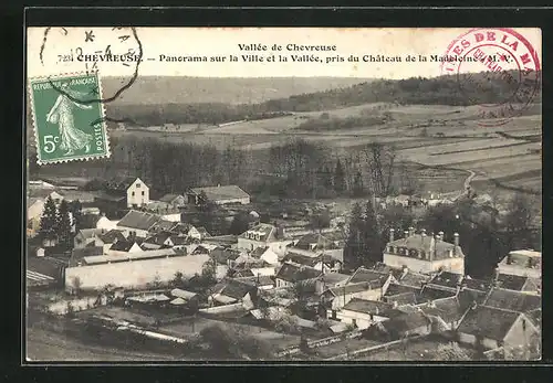 AK Chevreuse, Panorama sur la Ville et la Vallee, pris du Chateau de la Madeleine