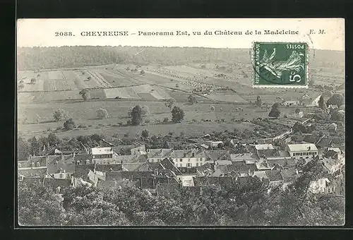 AK Chevreuse, Panorama Est, vue du Chateau de la Madeleine