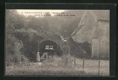 AK Cernay-la-Ville, Moulin a Tan, Chute de la riviere