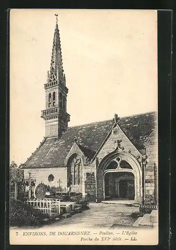 AK Poullan, L`Eglise, Ansicht der Kirche