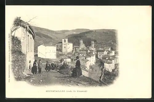 AK Rochetaillée-sur-Saône, Panoramablick vom Berg mit Anwohnern