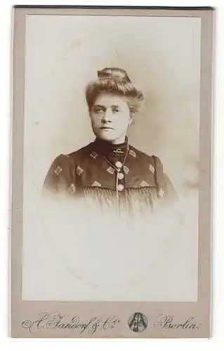 Fotografie A. Jandorf & Co., Berlin, Frau mit Dutt und Kette