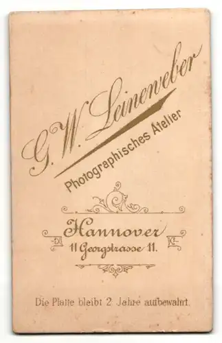 Fotografie G. W. Leineweber, Hannover, Dame in dunklem Kleid mit Stickereien und Halskette