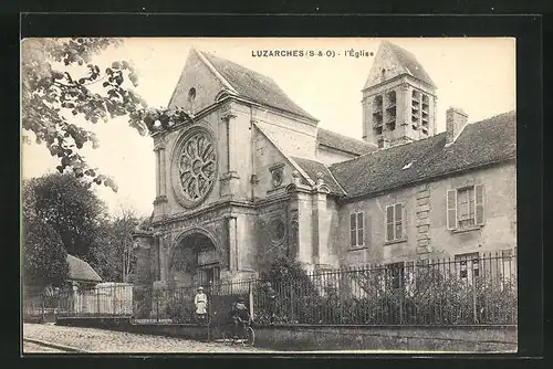 AK Luzarches, L`Eglise, Teilansicht der Kirche