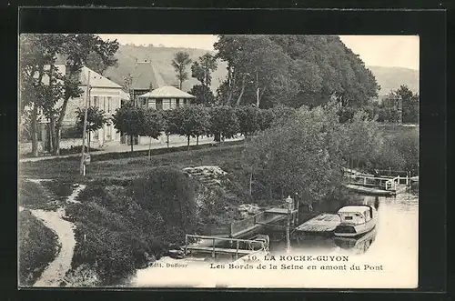 AK La Roche-Guyon, Les Bords de la Seine en amont du Pont