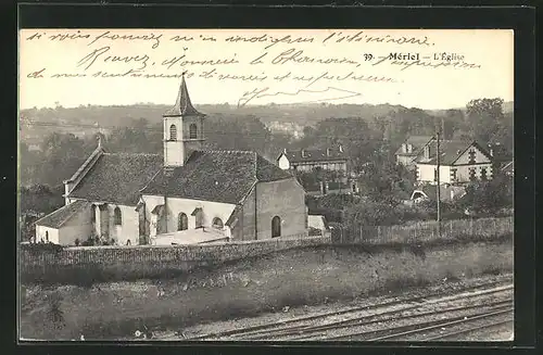 AK Meriel, Ortsansicht mit Kirche