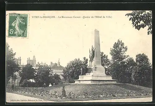 AK Vitry-le-Francois, Le Monument Carnot, Obelisk