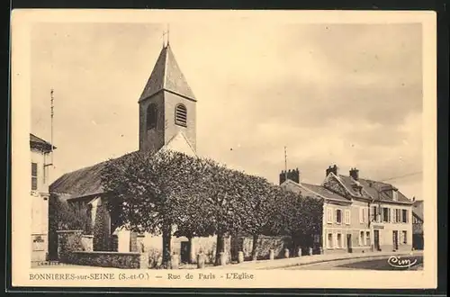 AK Bonniere-sur-Seine, Rue de Paris et l'Eglise