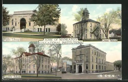 AK Mankato, MN, Public Library, Union School, Franklin School