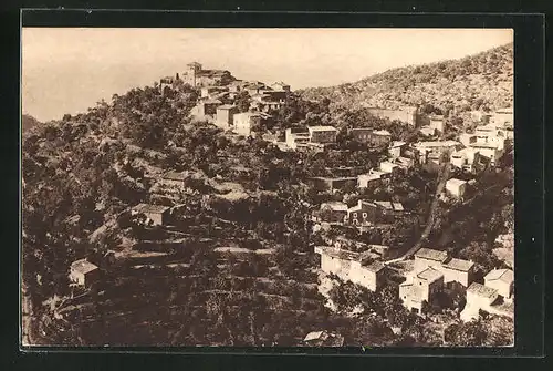 AK Deya, Blick auf den Ort in der Serra de Tramuntana